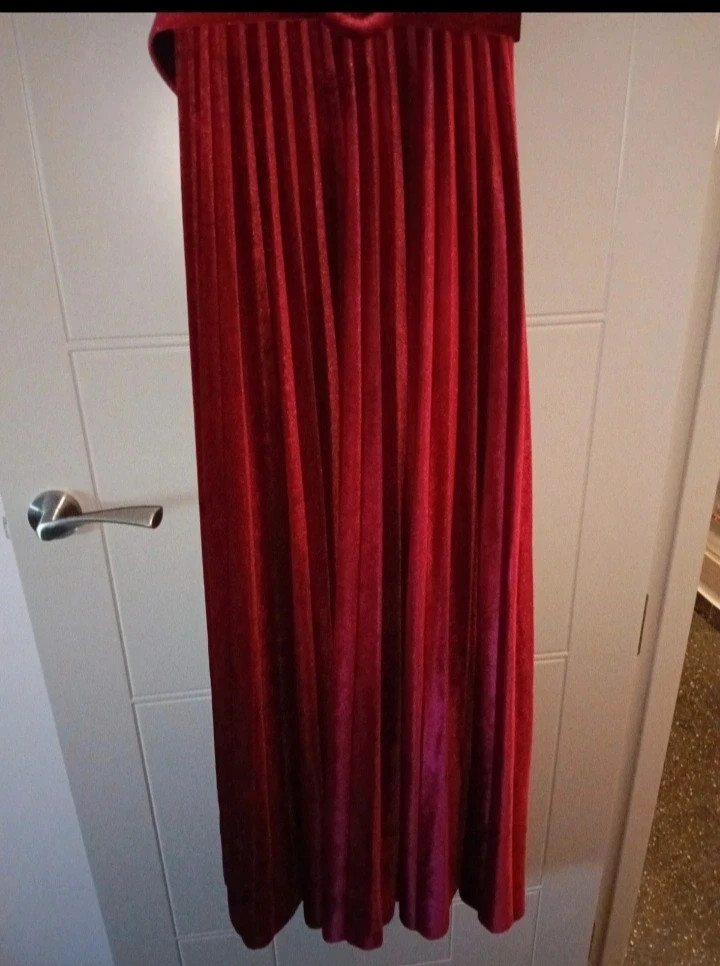 Vestido largo terciopelo burdeos elegante fiesta – taille L / 40 / 12 4