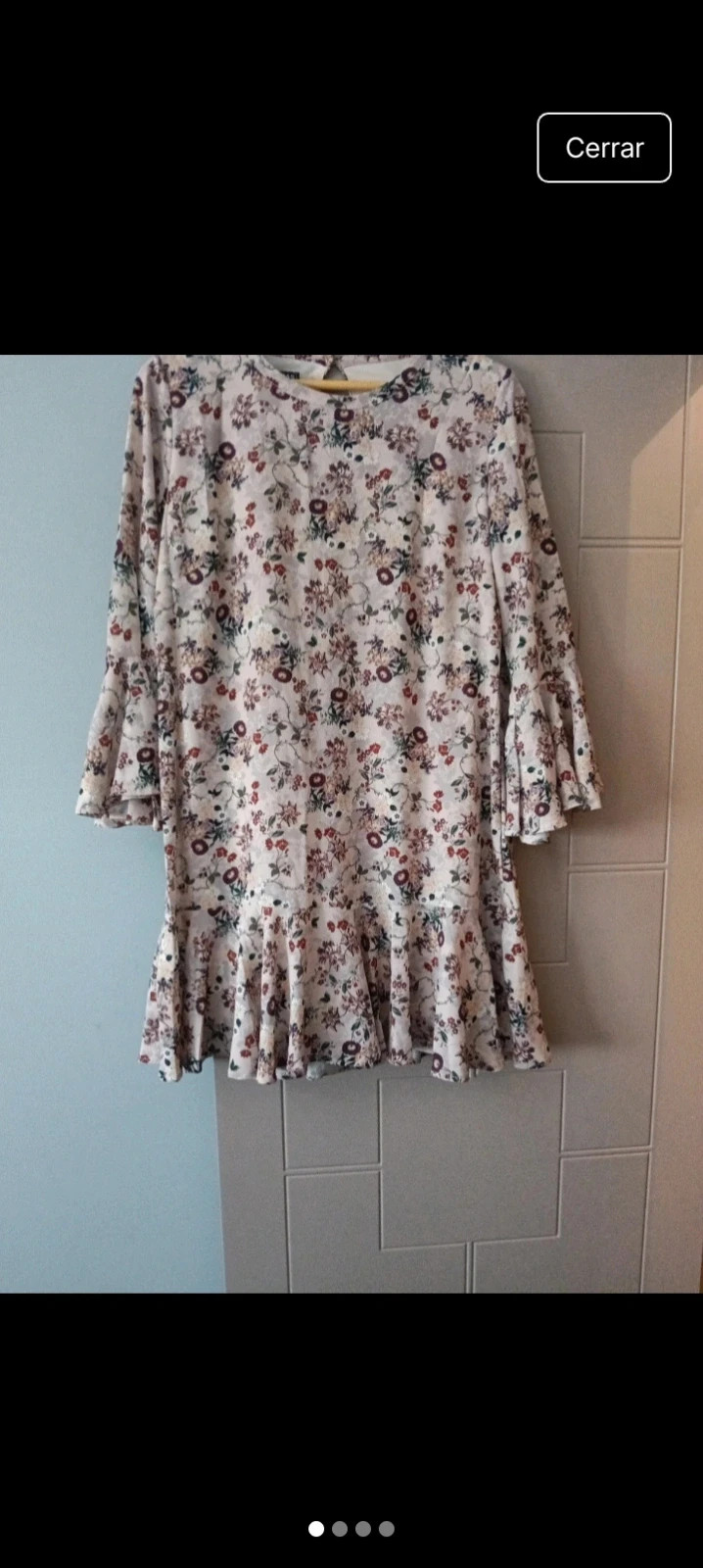 Vestido invierno con forro flores