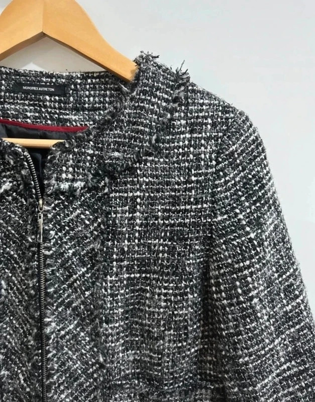 Veste Monoprix Taille 38 tweed noir blanc chic – Monoprix – taille M / 38 / 10 4