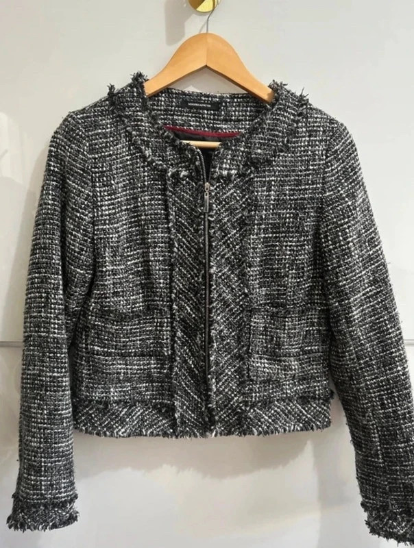 Veste Monoprix Taille 38 tweed noir blanc chic – Monoprix – taille M / 38 / 10 2
