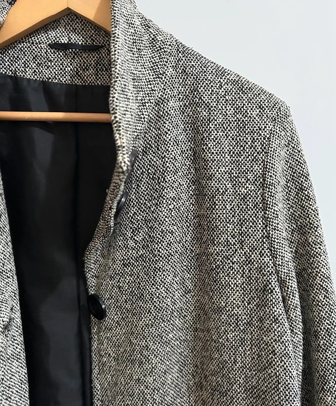 Manteau tweed chiné ample col montant droit chic taille M – sans marque – taille L / 40 / 12 5