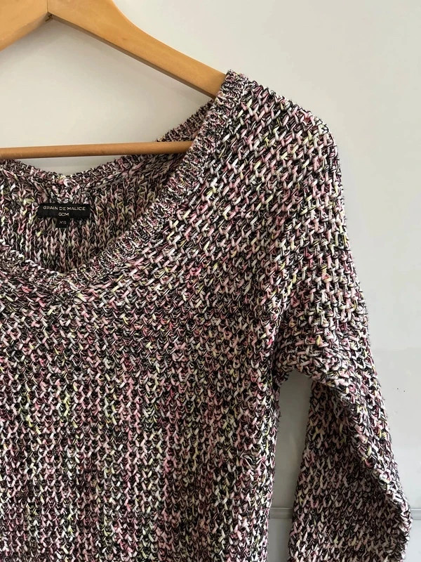 Pull maille chinée Grain de Malice T XS/S col V – Grain de Malice – taille XS / 34 / 6 4