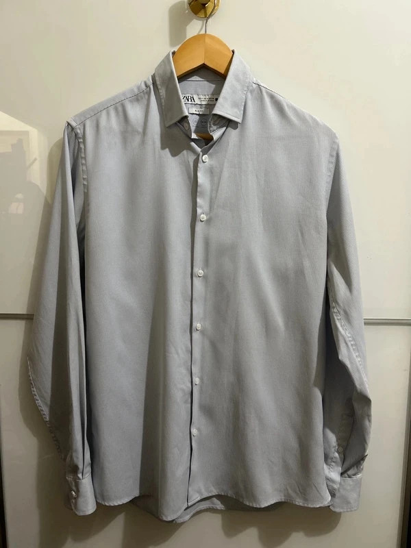 Chemise homme slim fit rayée bleu clair taille S – Zara – taille S 2