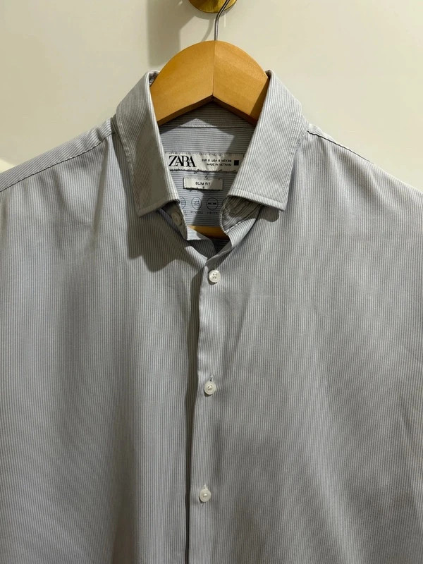 Chemise homme slim fit rayée bleu clair taille S – Zara – taille S 5