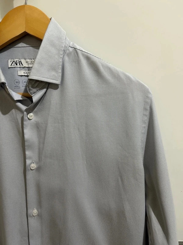 Chemise homme slim fit rayée bleu clair taille S – Zara – taille S 3