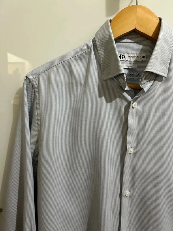 Chemise homme slim fit rayée bleu clair taille S – Zara – taille S 4