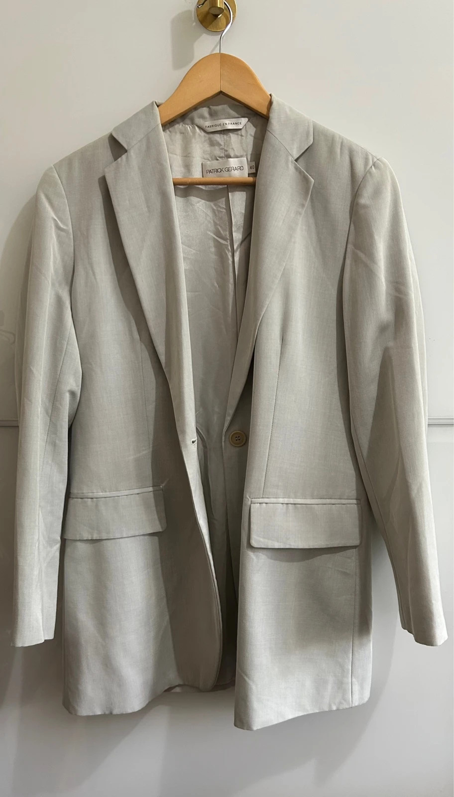 Blazer vintage laine coupe longue ample rétro Made in France taille 40 – PATRICK GERARD – taille L / 40 / 12 2