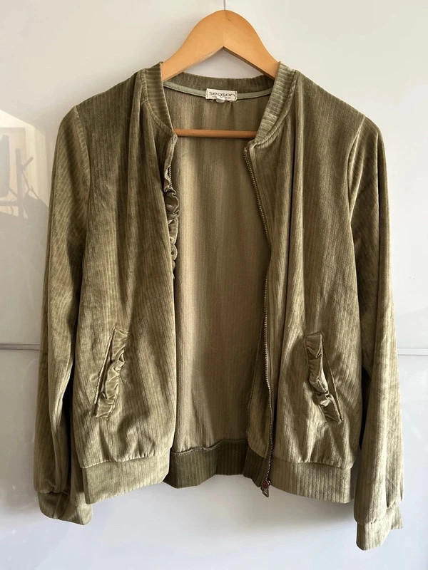 Veste Season ample vintage Y2K S/M kaki velours côtelé – Season – taille S / 36 / 8 2
