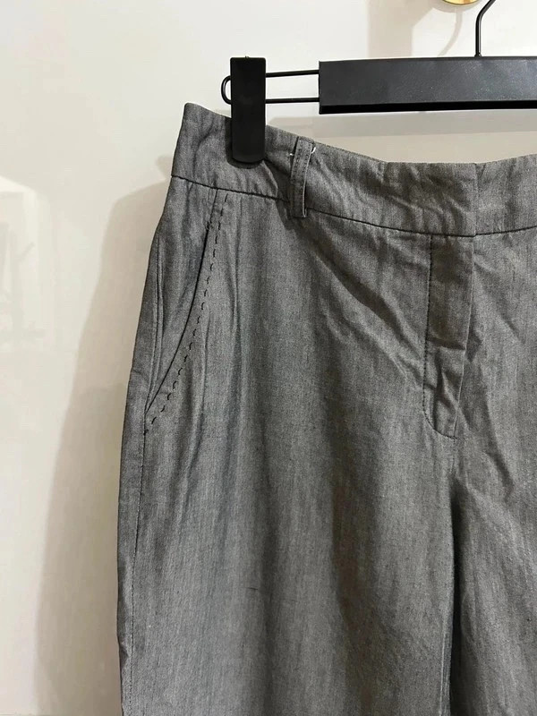 Pantalon Caroll 7|8 fluide jambe large bambou gris T36 – Caroll – taille S / 36 / 8 4
