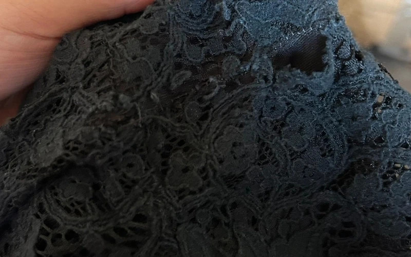 Pull fin Cacharel vintage dentelle brodée noire M/L bohème chic – Cacharel – taille M / 38 / 10 5
