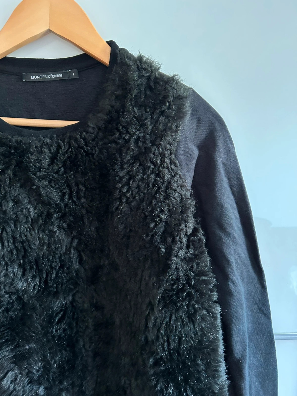 Pull Monoprix Taille 36 noir bi-matière – Monoprix – taille S / 36 / 8 3