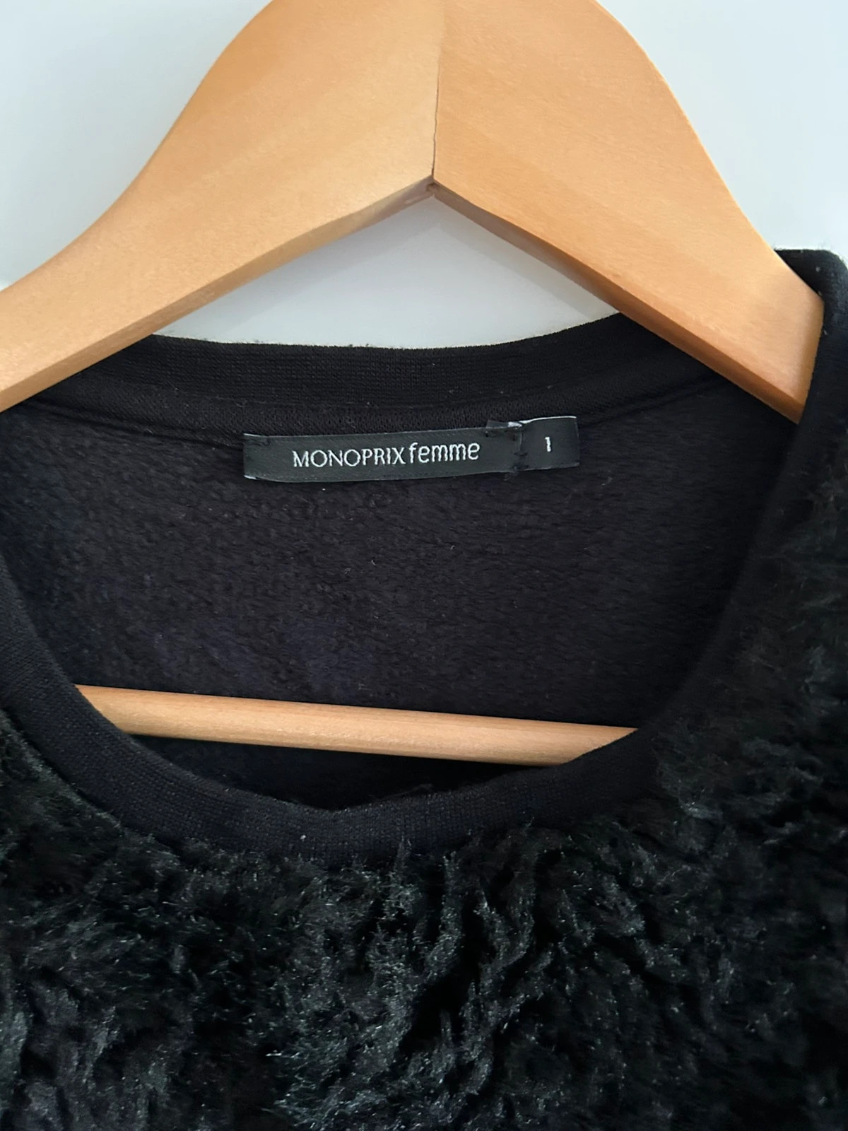 Pull Monoprix Taille 36 noir bi-matière – Monoprix – taille S / 36 / 8 5