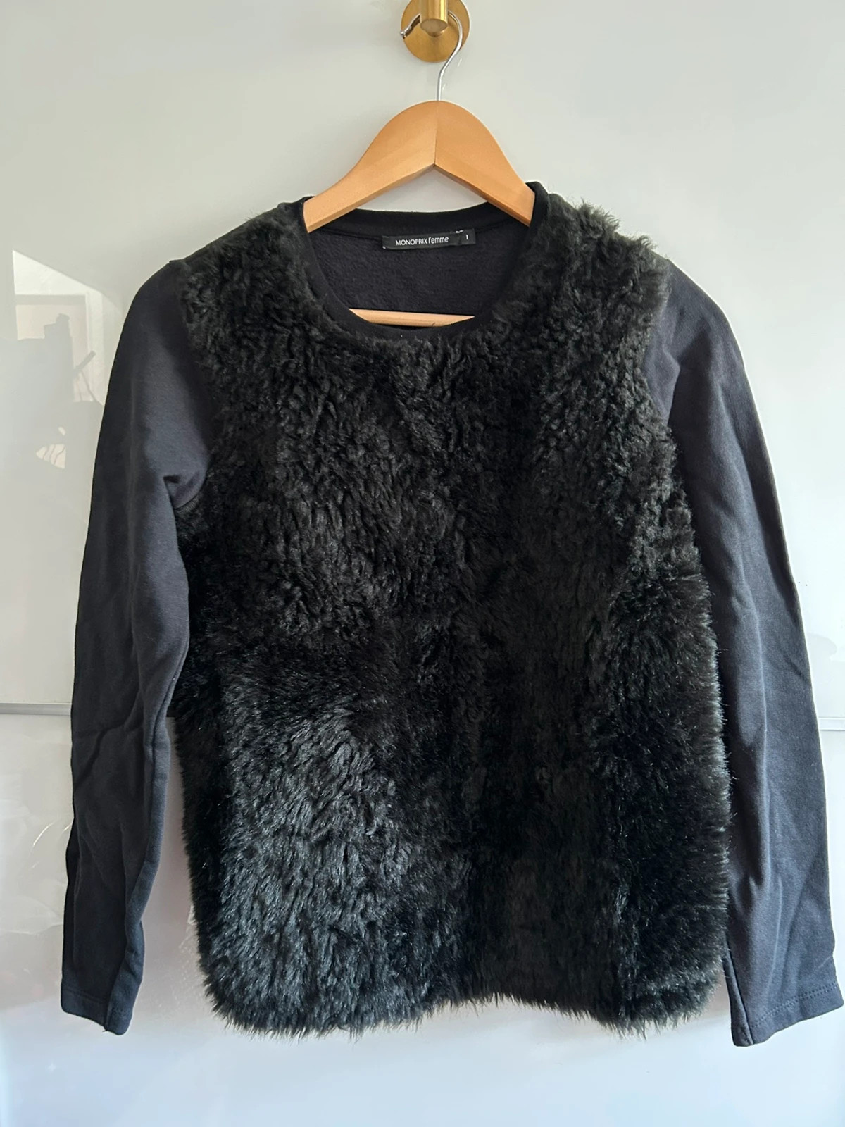 Pull Monoprix Taille 36 noir bi-matière – Monoprix – taille S / 36 / 8 2