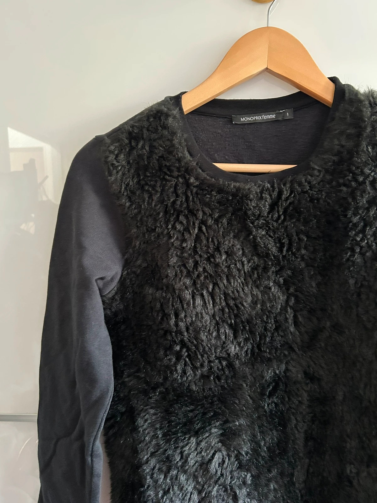 Pull Monoprix Taille 36 noir bi-matière – Monoprix – taille S / 36 / 8 4