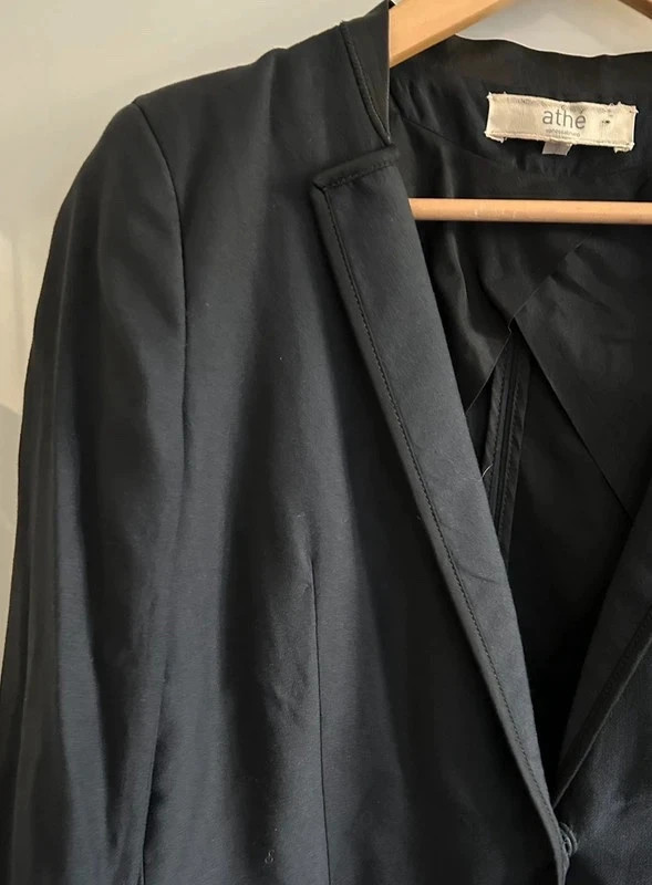 Blazer Athé Vanessa Bruno T XS-S noir Vintage Y2K détails cuir – ATHÉ BY VANESSABRUNO – taille XS / 34 / 6 3