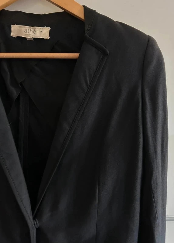 Blazer Athé Vanessa Bruno T XS-S noir Vintage Y2K détails cuir – ATHÉ BY VANESSABRUNO – taille XS / 34 / 6 4
