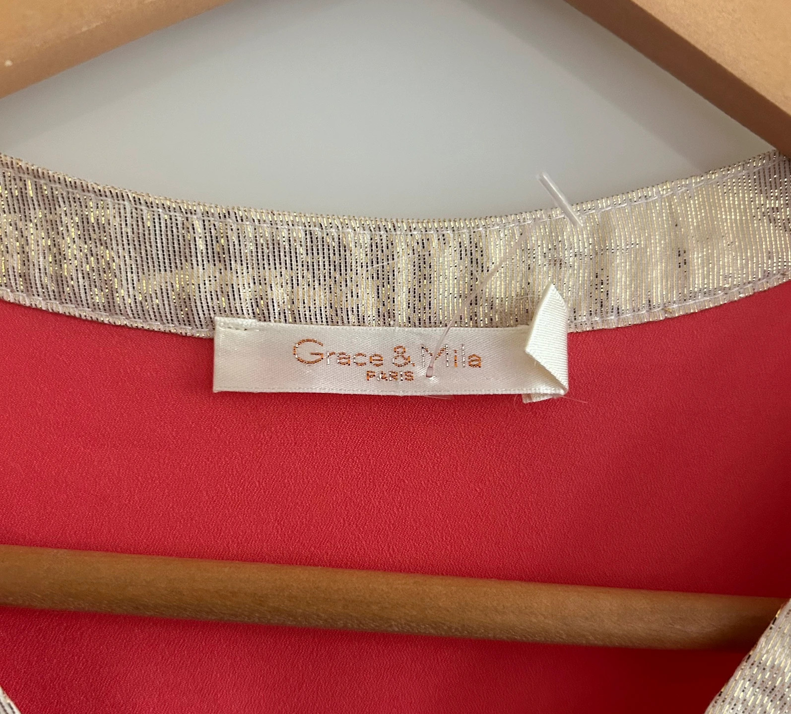 Blouse Grace & Mila M corail fluide col V zippé chic – Grace & Mila – taille M / 38 / 10 5