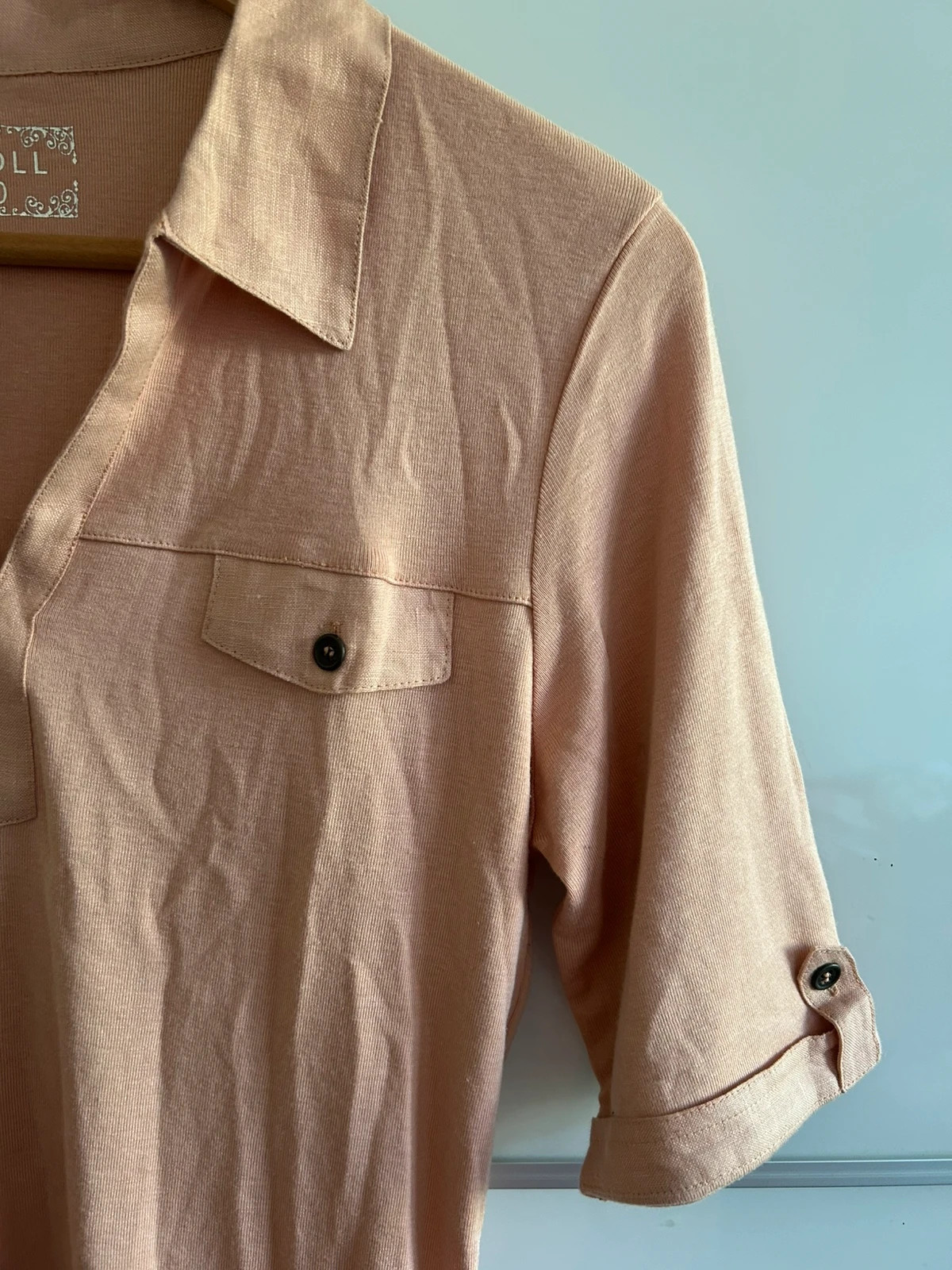 Polo femme Caroll T40 lin coton col V chic – Caroll – taille L / 40 / 12 4