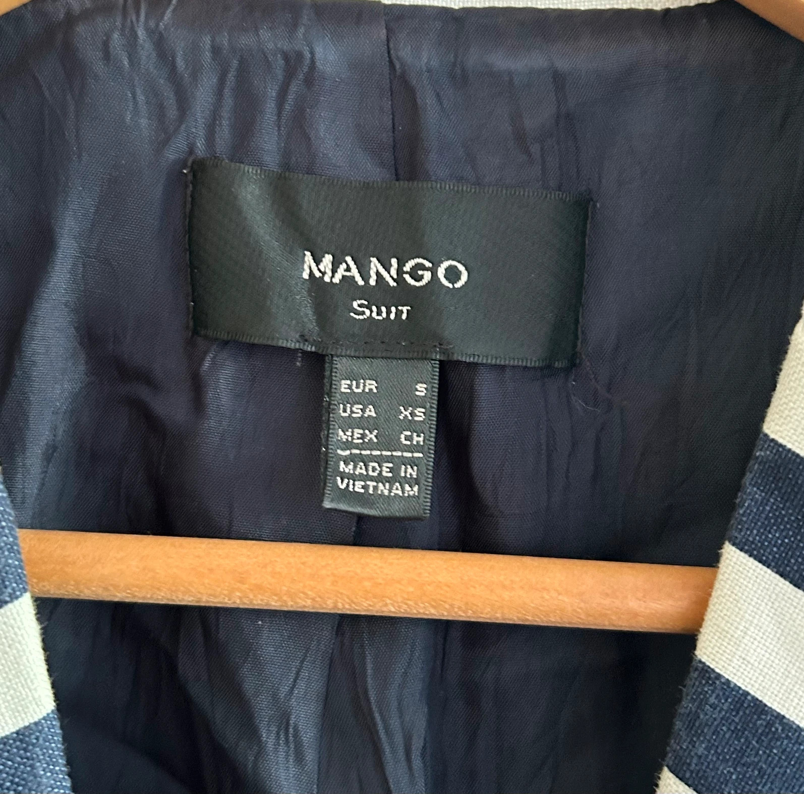 Blazer Mango S rayé marinière bleu marine blanc – Mango – taille S / 36 / 8 5
