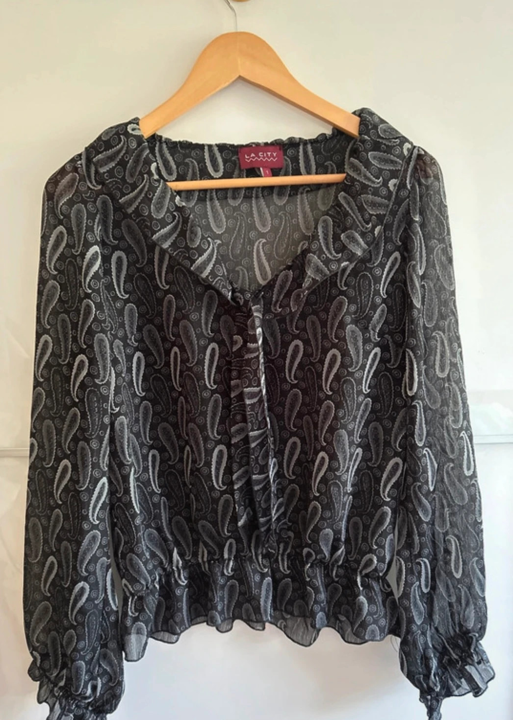 Blouse La City style vintage T36 fluide transparente chic – La City – taille S / 36 / 8 2