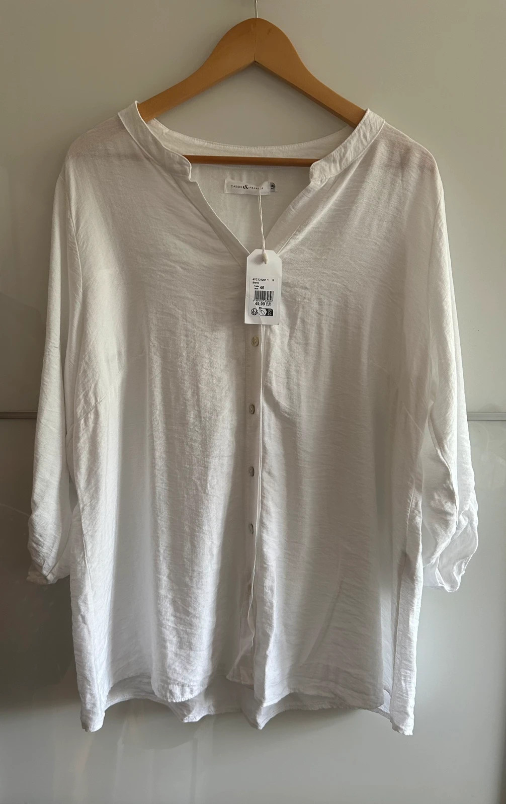 Chemise Cassis & Paprika 46 blanche grande taille fluide neuve avec étiquette – paprika – taille XXXL / 46 / 18 5