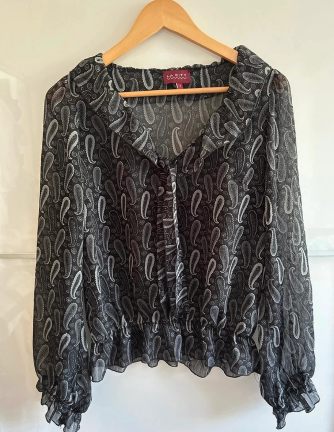 Blouse La City style vintage T36 fluide transparente chic – La City – taille S / 36 / 8 5