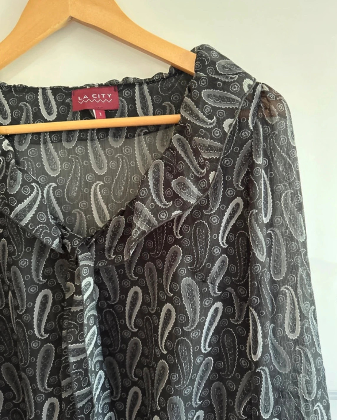 Blouse La City style vintage T36 fluide transparente chic – La City – taille S / 36 / 8 4