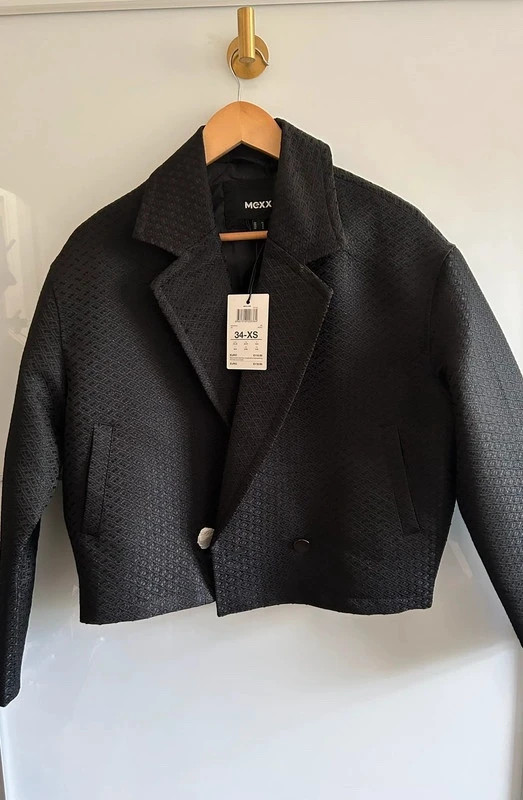 Blazer MEXX XS noir oversize court texturé neuf avec étiquette