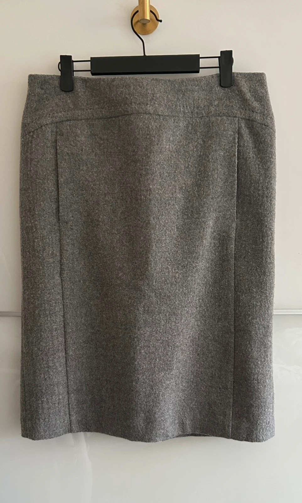 Jupe droite Cerruti 1881 laine grise chic luxe intemporelle taille 42 100% laine