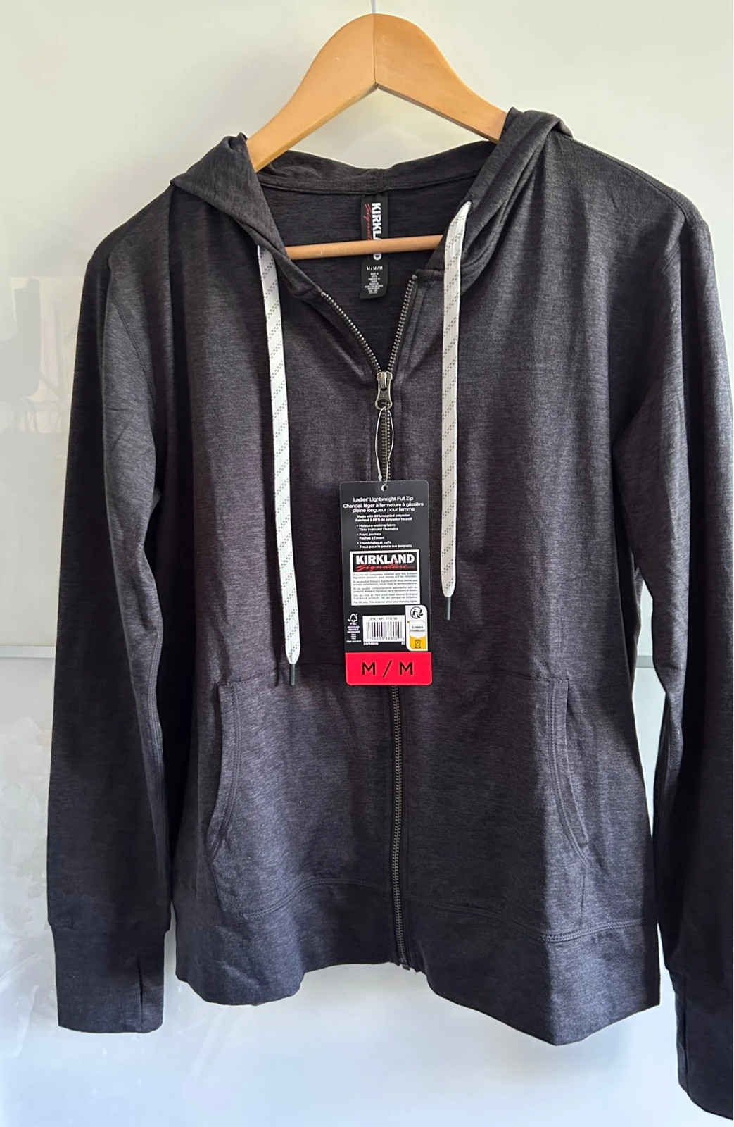 Sweat zip a capuche Kirkland femme gris foncé Taille M Neuve avec étiquette
