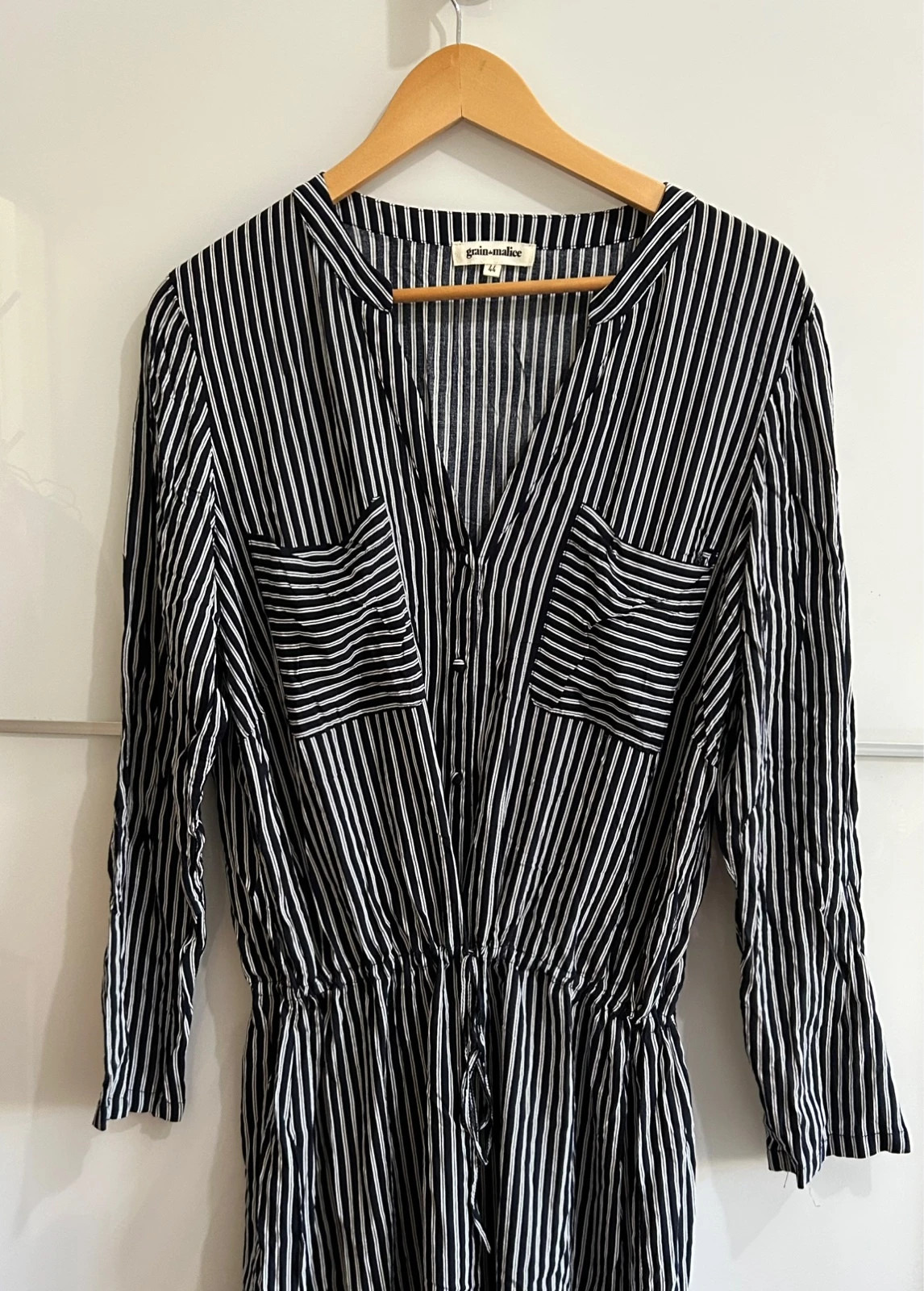 Robe Grain de Malice T44 rayée 100% viscose fluide taille ajustable – Grain de Malice – taille XXL / 44 / 16 5