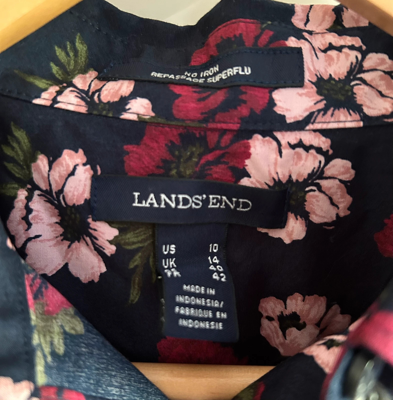 Blouse fleurie Lands' End Taille 42 100% coton – Lands' End – taille XL / 42 / 14 5