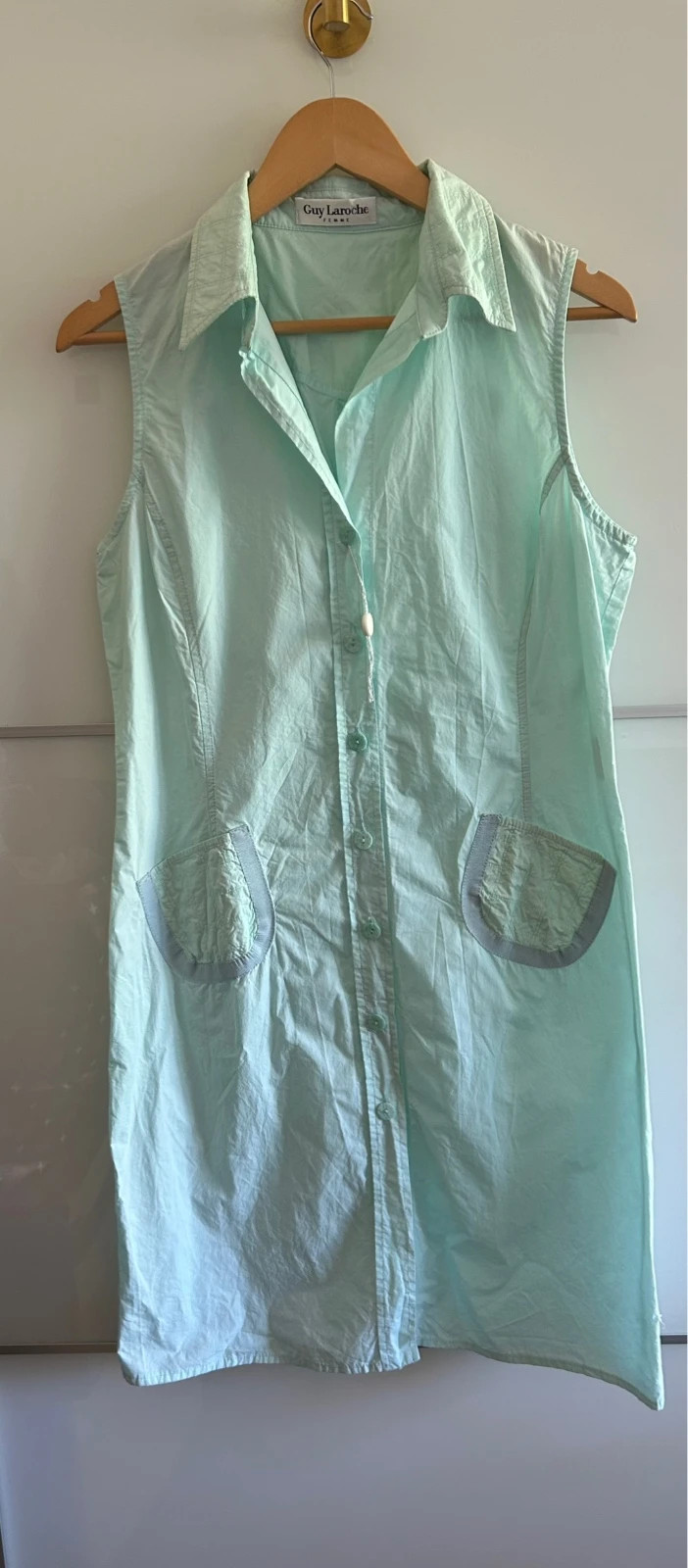 Robe chemise vintage Guy Laroche T42 100% coton vert menthe – Guy Laroche – taille XL / 42 / 14 4