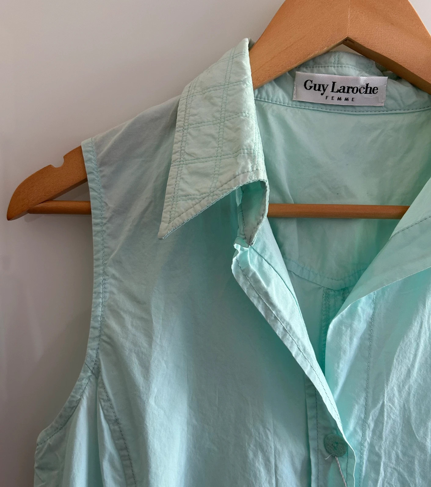 Robe chemise vintage Guy Laroche T42 100% coton vert menthe – Guy Laroche – taille XL / 42 / 14 2