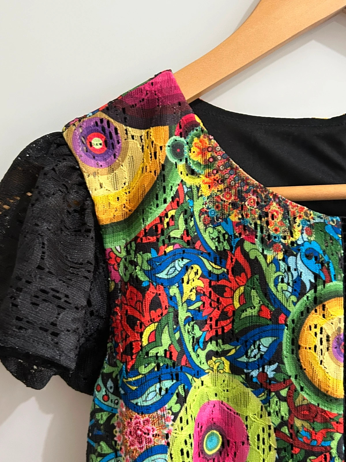 Robe Desigual T36 cintrée multicolore dentelle bohème chic – Desigual – taille S / 36 / 8 4