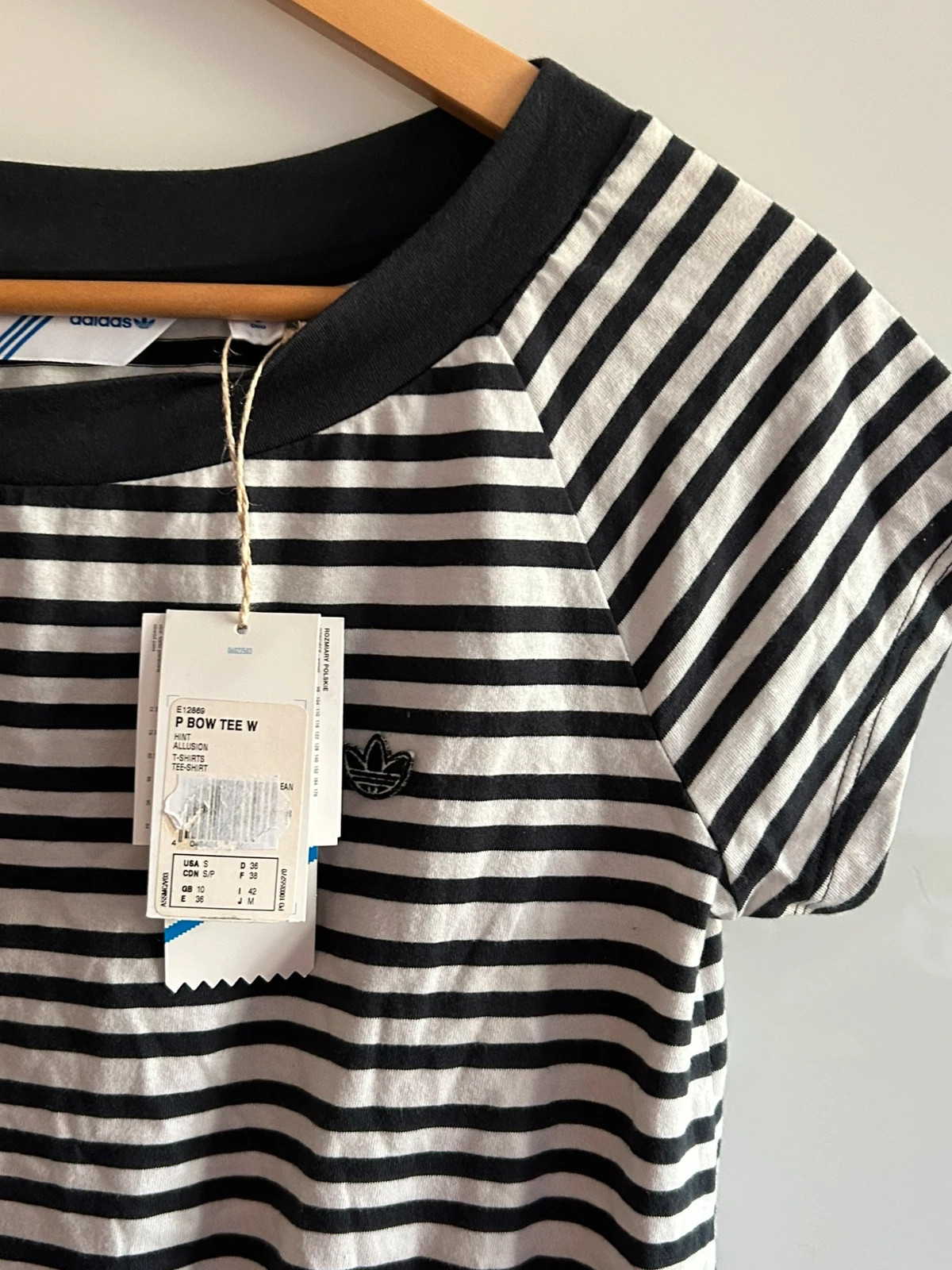 T-shirt Adidas Originals 36 neuf étiquette marinière rayé nœud rétro – adidas – taille S / 36 / 8 2