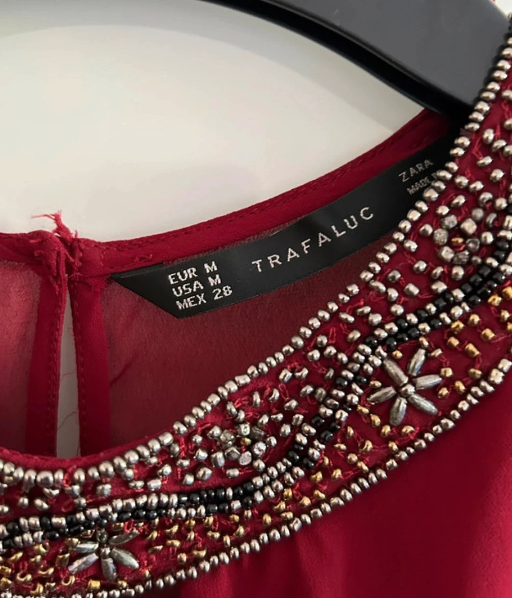 robe zara Taille M bordeaux fluide chic élégante – Zara – taille M / 38 / 10 5
