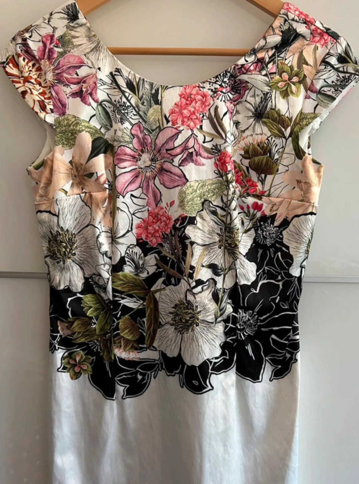 robe Olimara T40 fleurie chic élégante floral midi – Olimara – taille L / 40 / 12 5