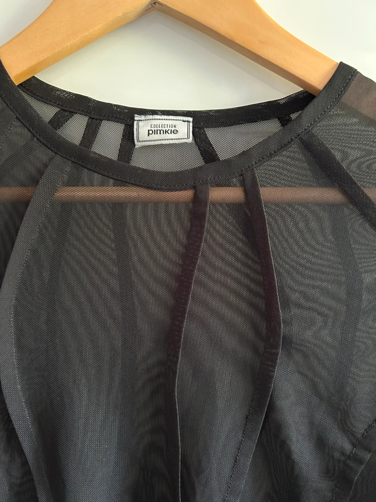 blouse transparente noire mesh ajustée manches longues tendance Y2K – Pimkie – taille S / 36 / 8 3