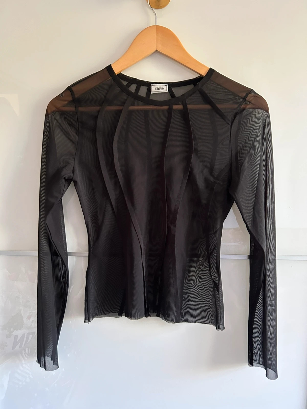 blouse transparente noire mesh ajustée manches longues tendance Y2K – Pimkie – taille S / 36 / 8 4