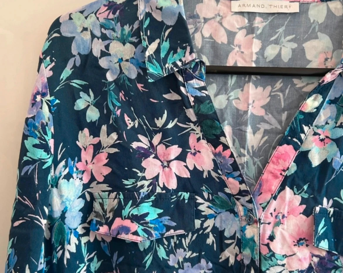 Chemise Armand Thiery 100% viscose fleurie fluide T40 – Armand Thiery – taille L / 40 / 12 3