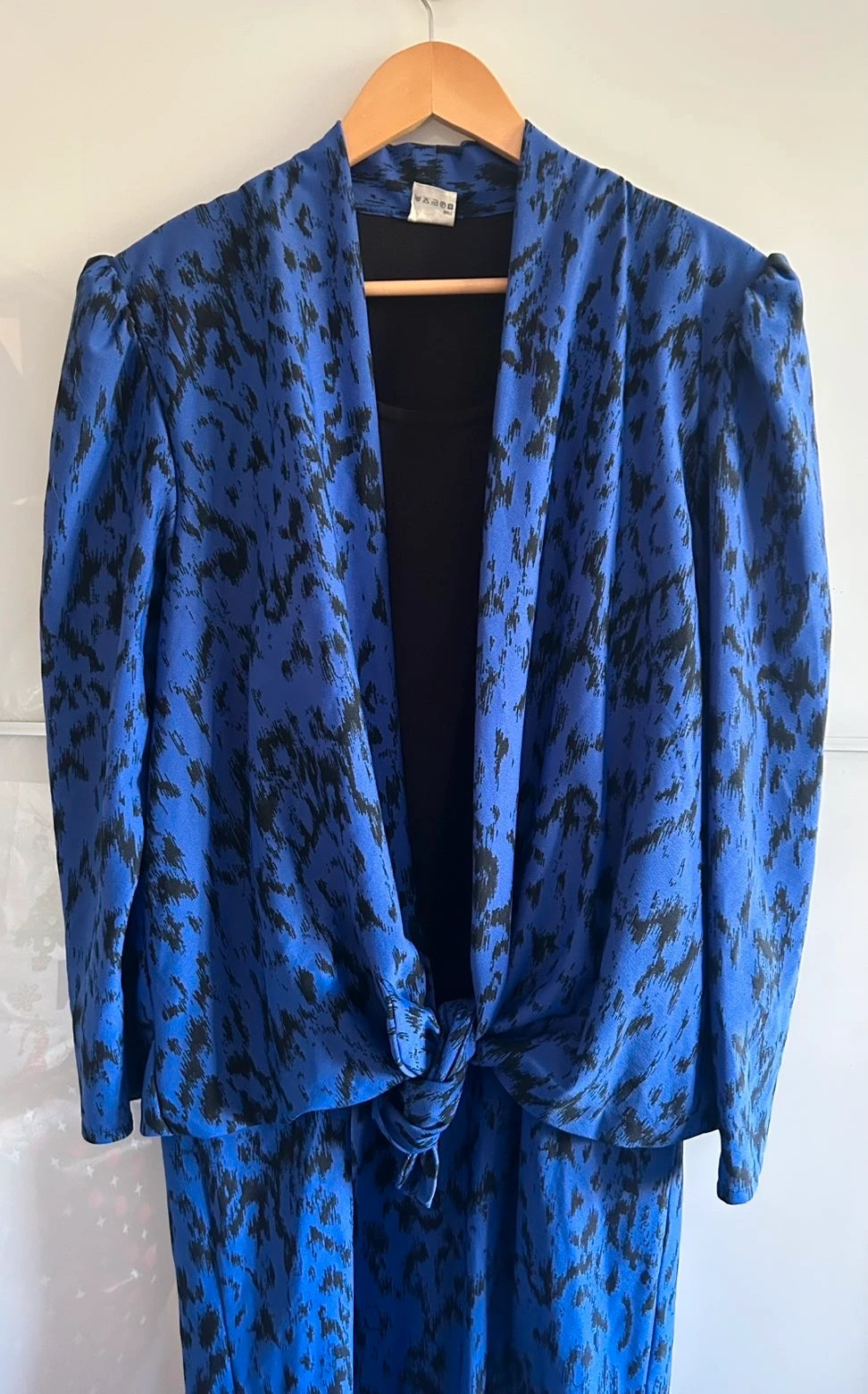 Robe vintage années 80 bleu électrique rétro chic made in UK – Vintage Dressing – taille XXXL / 46 / 18 5
