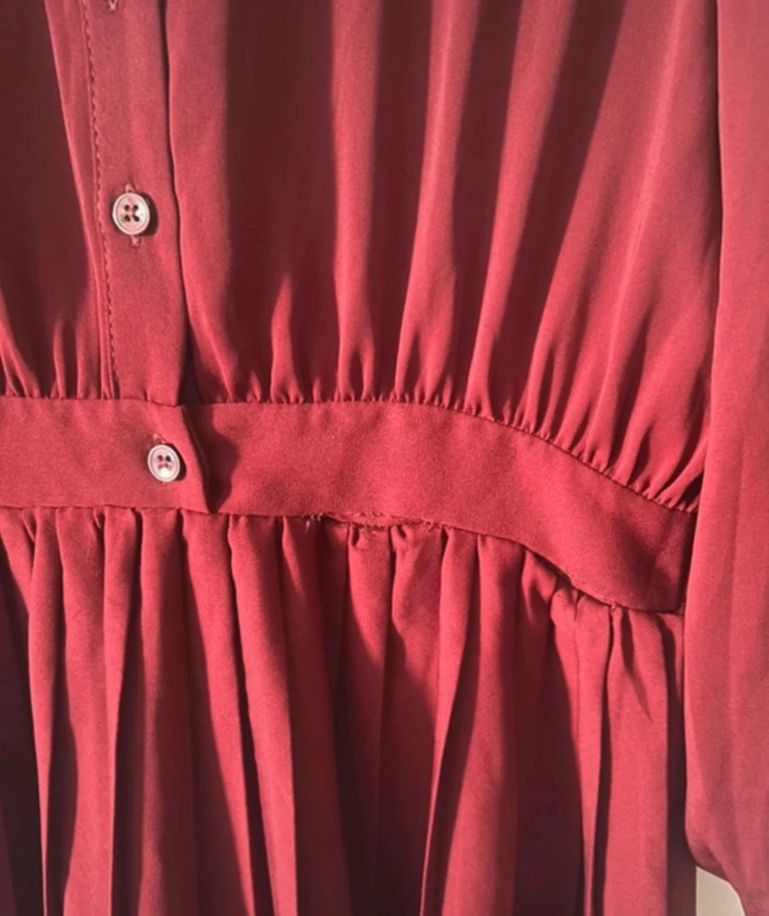 Jolie robe Zara bordeaux Taille M évasée col blanc – Zara – taille M / 38 / 10 4