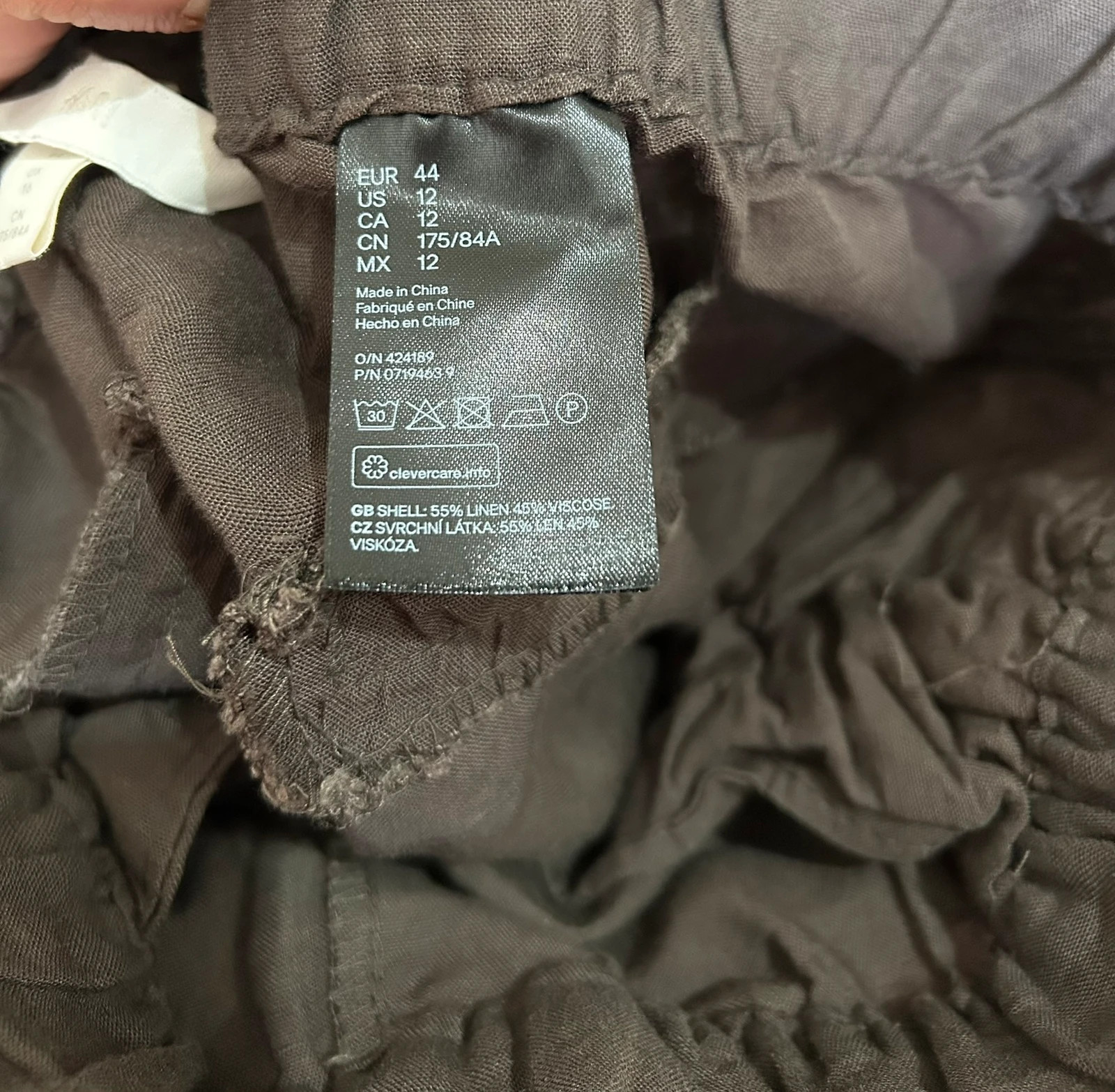 H&M pantalon kaki lin et laine taille 44 coupe fluide – H&M – taille XXL / 44 / 16 3
