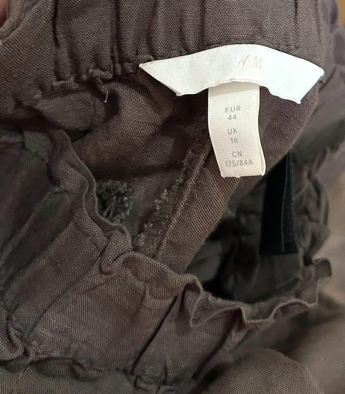 H&M pantalon kaki lin et laine taille 44 coupe fluide – H&M – taille XXL / 44 / 16 4