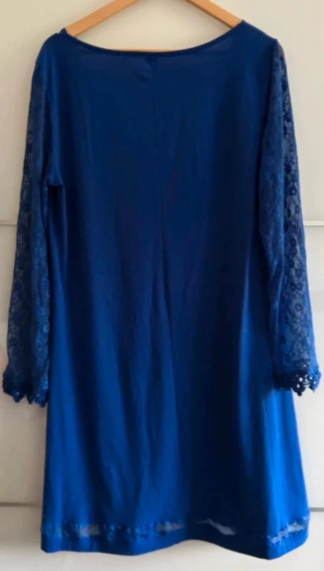 Robe bleu roi élégante 3XL/48 ample (convient 50-52) • Dentelle • Très bon état – Sheilay – taille XXXL / 46 / 18 5