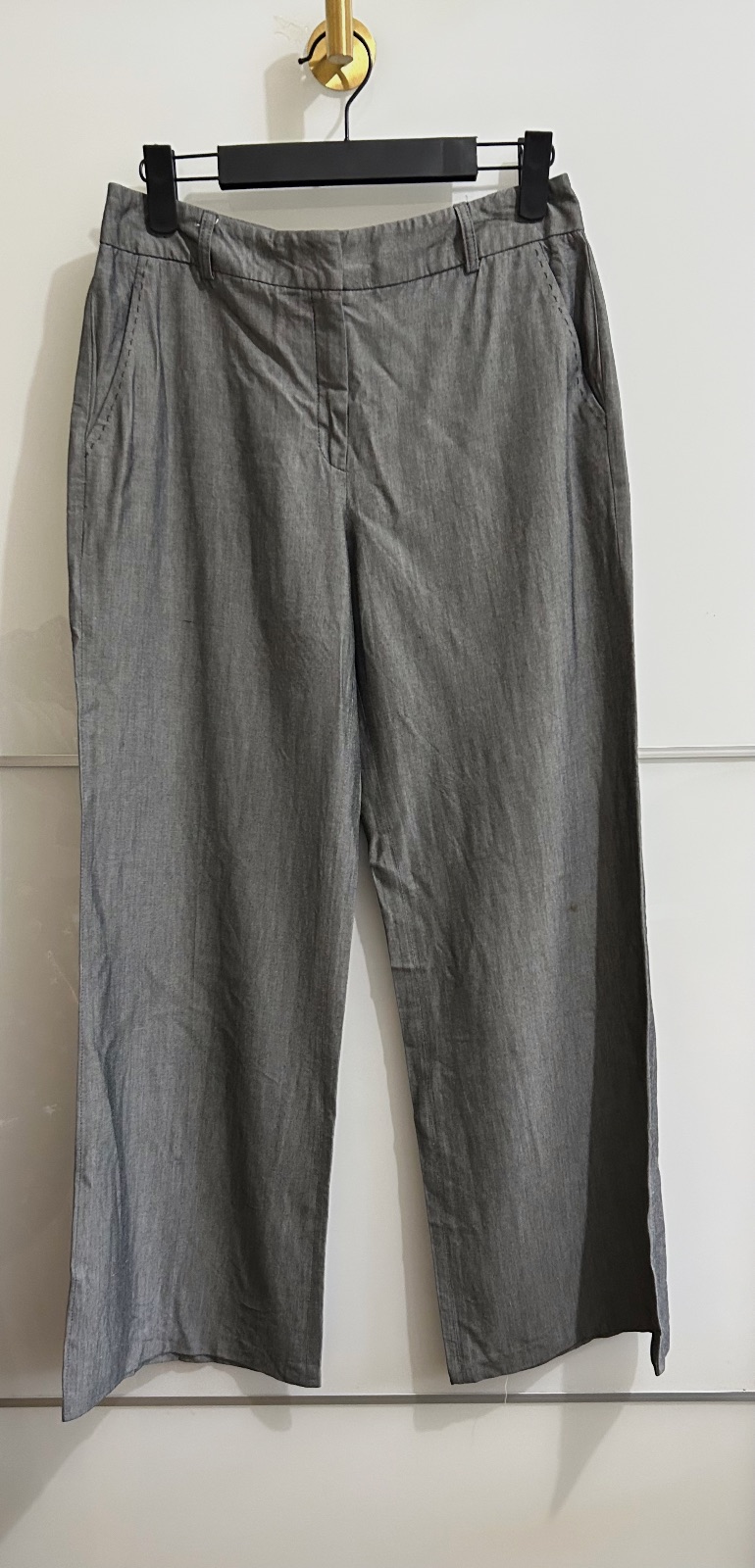 Pantalon Caroll 7|8 fluide jambe large bambou gris T36 – Caroll – taille 36 5