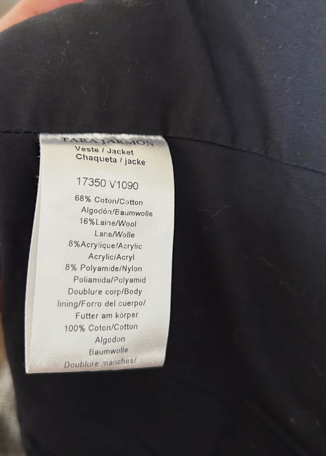 Veste longue Tara Jarmon T 36 chic laine noir blanc structurée – Tara jarmon – taille S 9