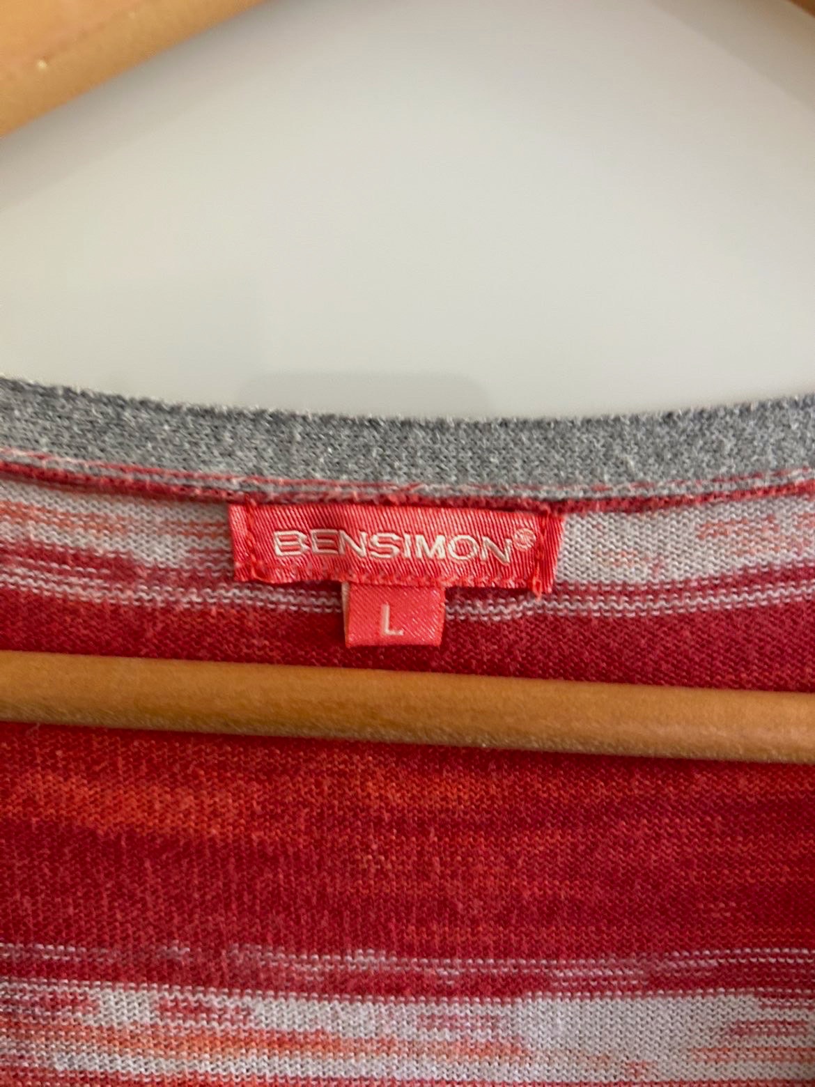 Pull fin henley Bensimon rouge et gris taille L – Bensimon – taille L 3