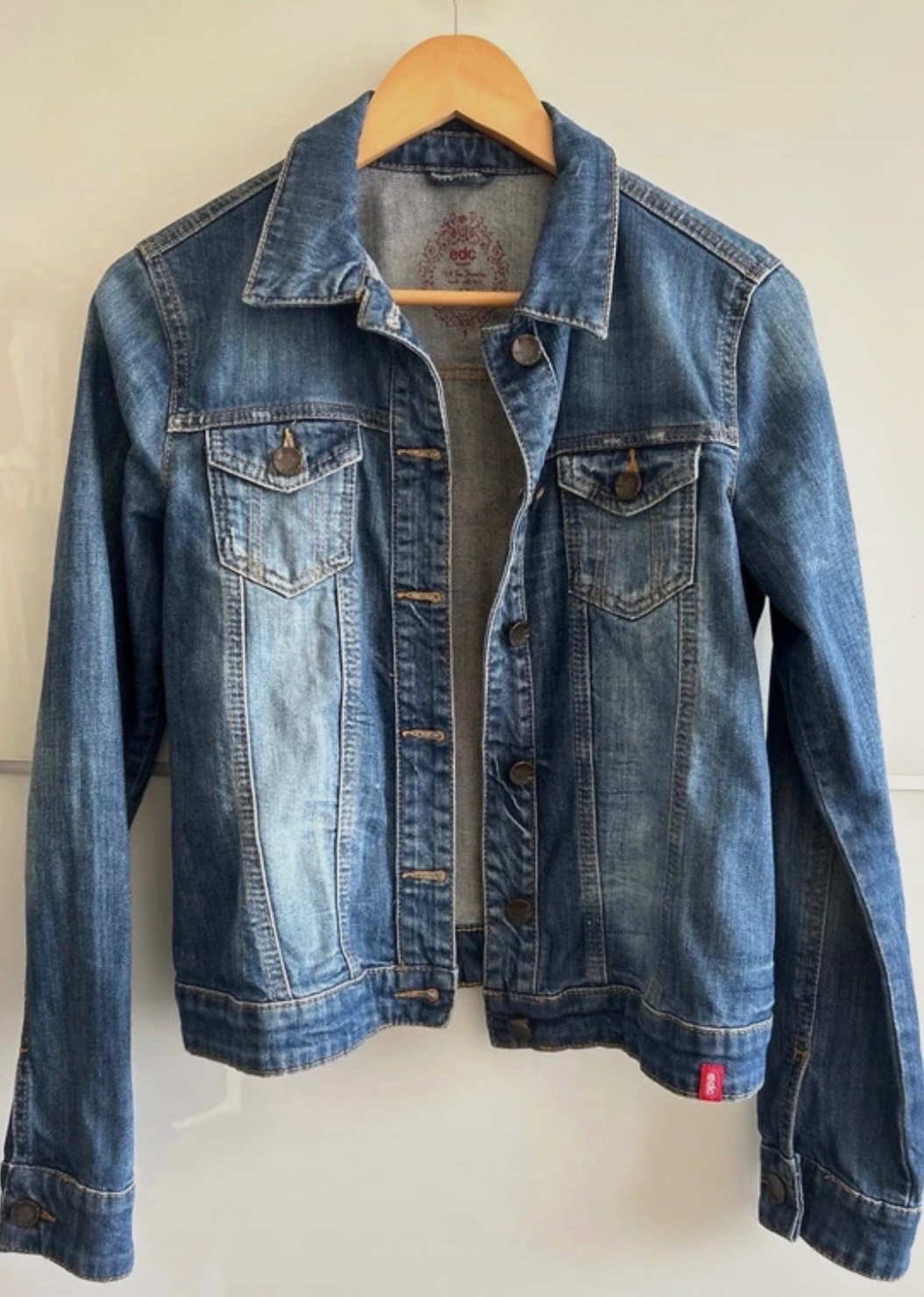Veste en jean cintrée denim bleu EDC Esprit Taille M